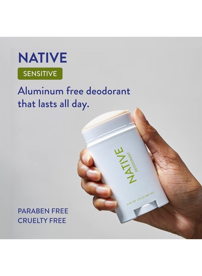 Natural Native Sensitive Deodorant for Women and Men, Aluminum/Baking Soda/ Phthalate /Talc Free, Coconut Oil and Shea Butter | Cucumber & Mint (Sensitive)