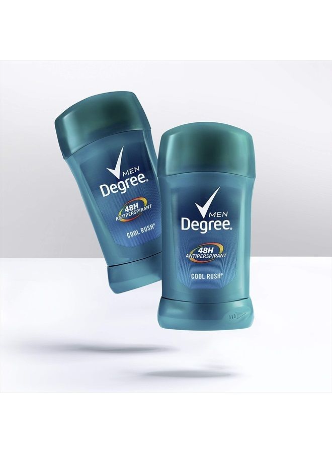 Degree Men Antiperspirant Deodorant Stick 48 Hour Sweat and Odor Protection Cool Rush Men's Deodorant Keeps You Feeling Fresh and Dry, 2.7 Ounce (Pack of 2)