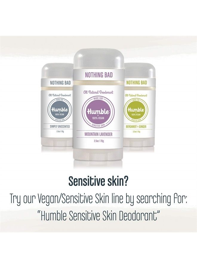 Humble Brands All Natural Vegan Aluminum Free Deodorant Stick for Sensitive Skin, Sensitive Simply Unscented Deodorant Full & Travel Pack