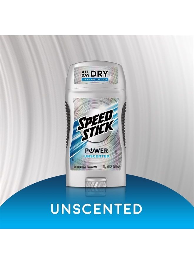 Power Antiperspirant Deodorant for Men, Unscented - 3 Ounce