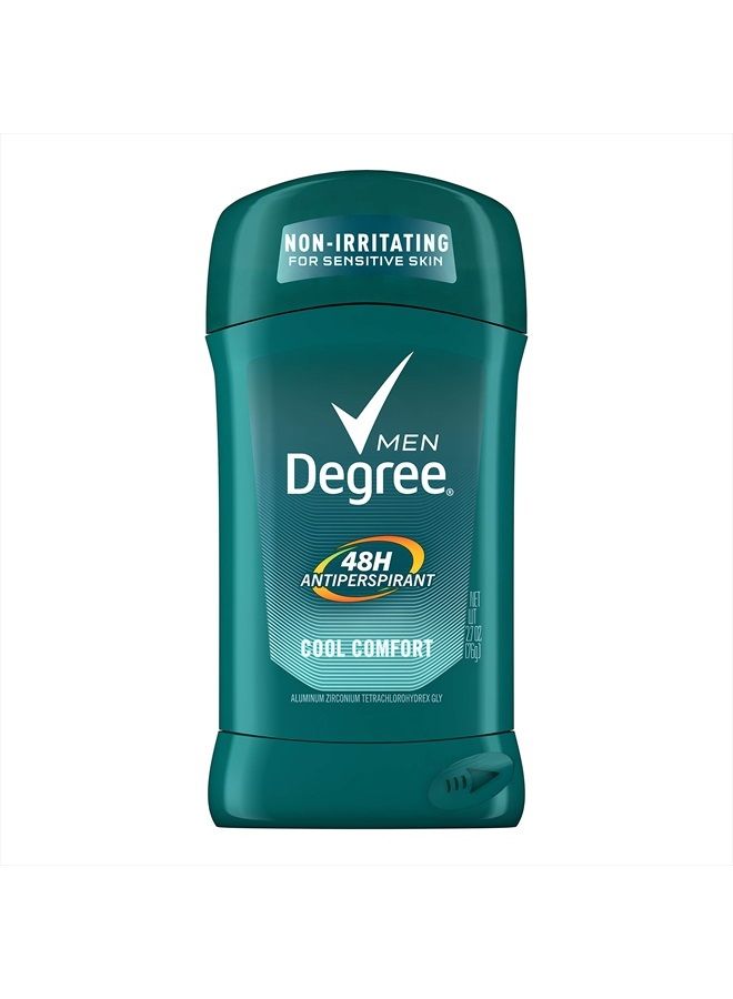 Degree Men Antiperspirant Deodorant Stick Cool Comfort 48 Hour Protection Non Irritating 2.7 oz (Packaging May Vary)