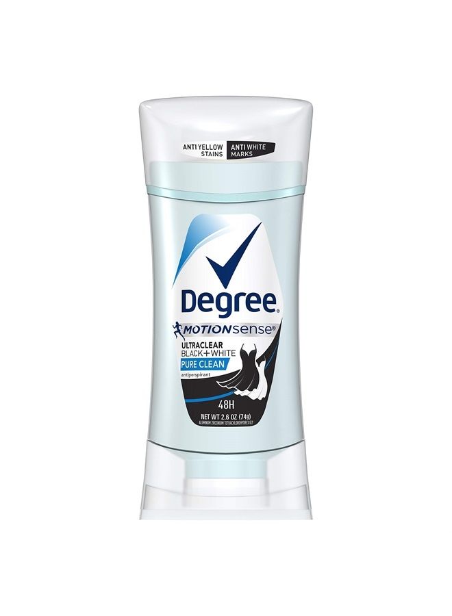 Degree UltraClear Antiperspirant for Women Protects from Deodorant Stains Pure Clean Deodorant for Women 2.6 oz