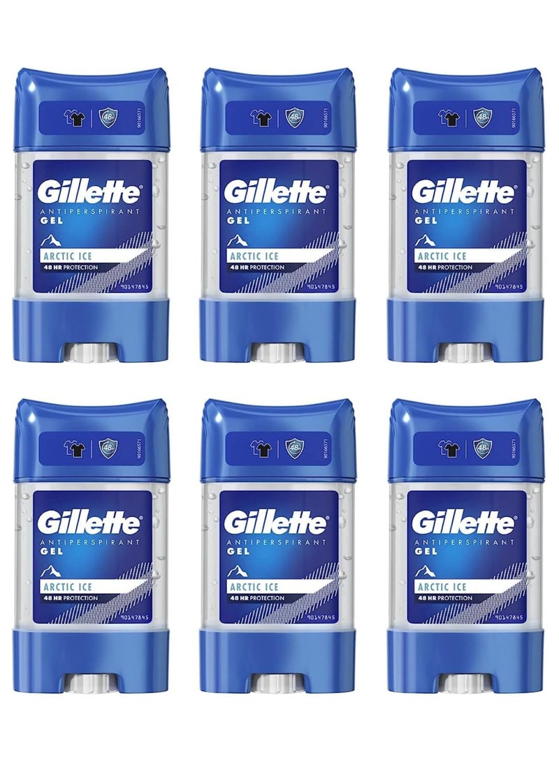 Gillette Arctic Ice Antiperspirant Deodorant Gel (70 ml x 6)