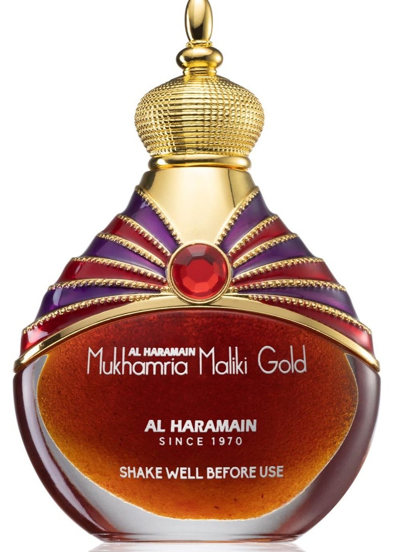Mukhamria Maliki Gold 30ml,   1.01oz, Non-Alcoholic Unisex Perfume Oil Attar