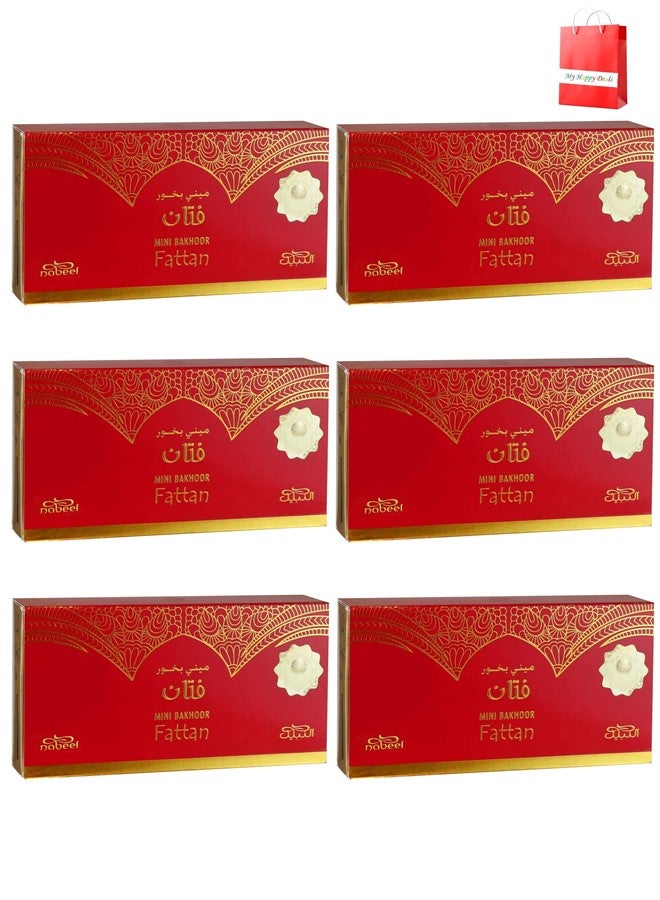 6Pcs Nabeel Mini Bakhoor Fattan Incense 36 GM