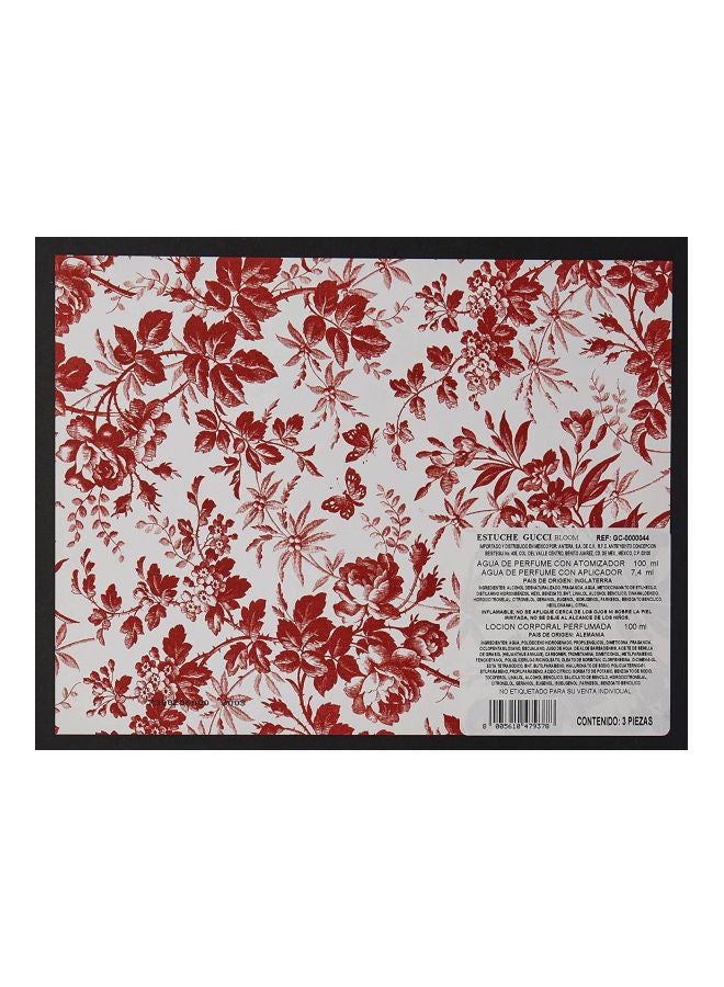 3-Piece Bloom Gift Set EDP Spray 100, Body Lotion 100, Mini Roll-On EDP 7.4ml