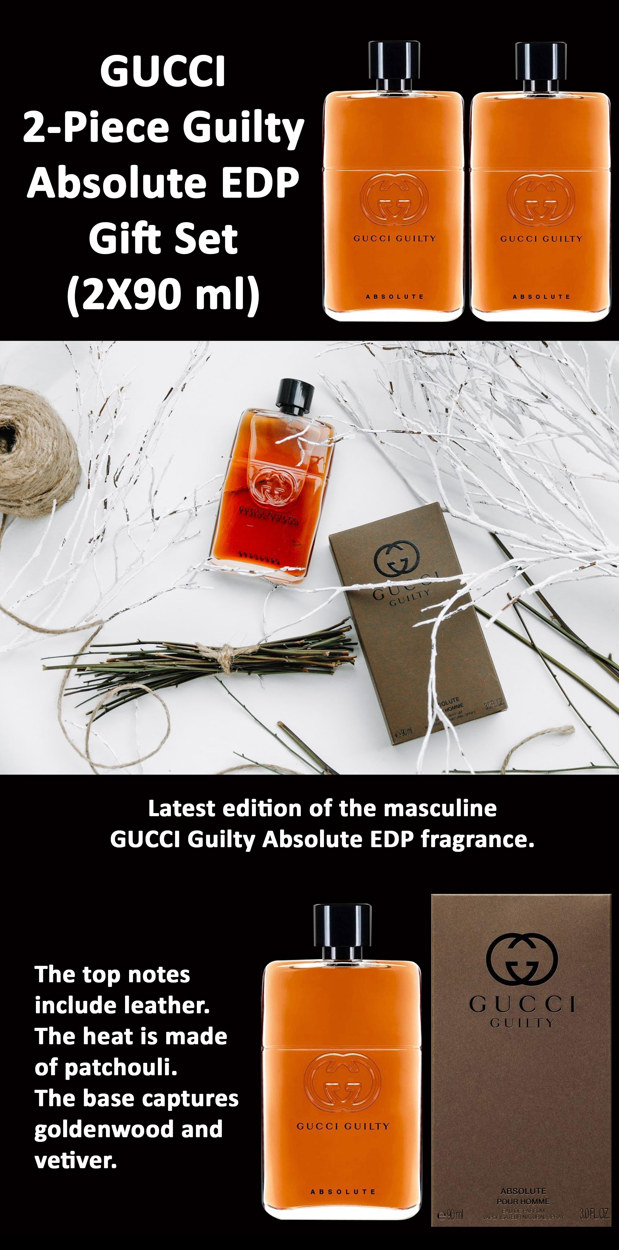 2-Piece Guilty Absolute EDP Gift Set 2x90ml