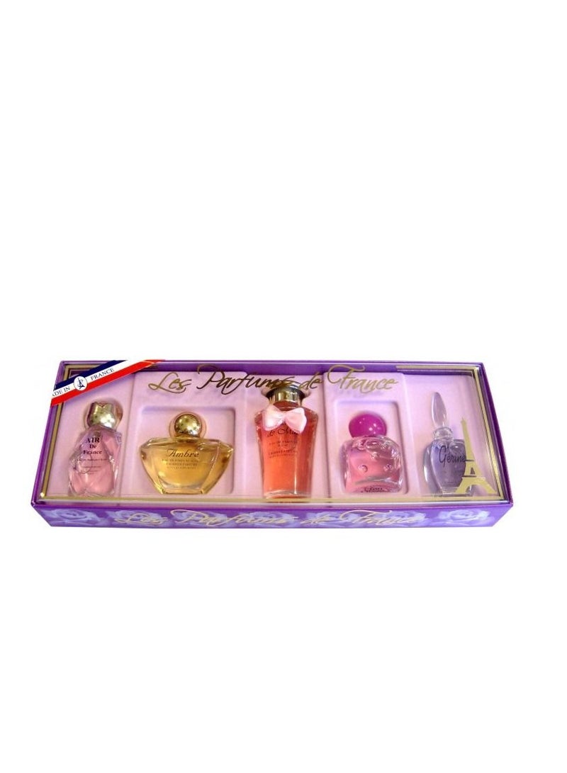 CHARRIER PARFUMS LES PARFUMS DE FRANCE (A/D/F 8+A 5.6+R/D/M 12+M/O 10.5+G 4.9) (W) MINI SET EDP FR