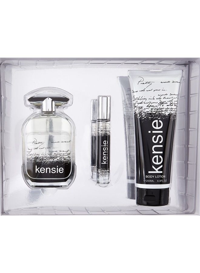 Kensie Fragrance for Her Eau De Parfum 3.4 FL. Oz, Eau De Parfum 0.3 FL. Oz, and Body Lotion 6.8 Oz