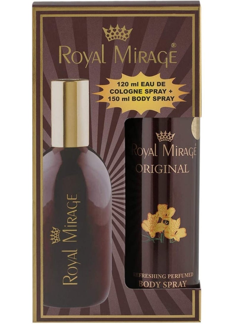 Royal Mirage EDC 120ml Plus Original Body Spray 200ml (Combo Pack)