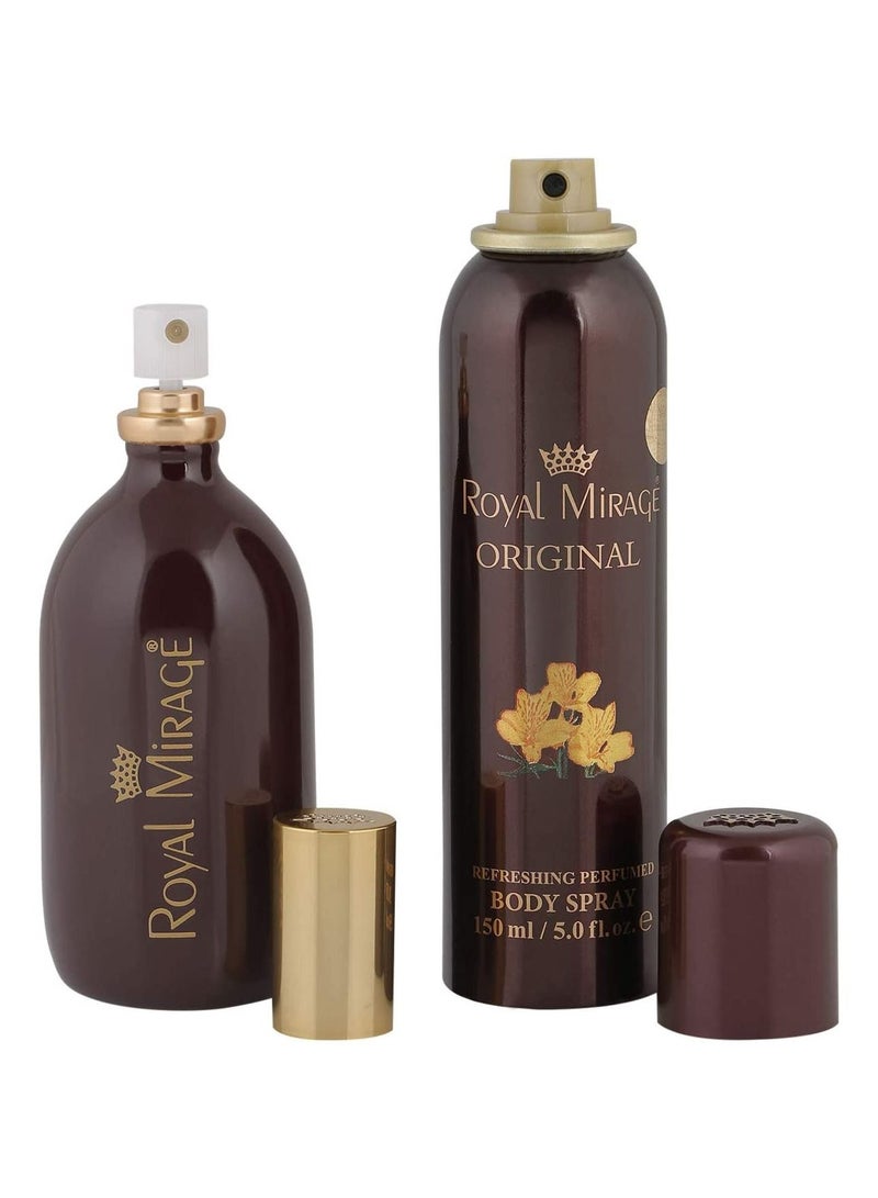 Royal Mirage EDC 120ml Plus Original Body Spray 200ml (Combo Pack)