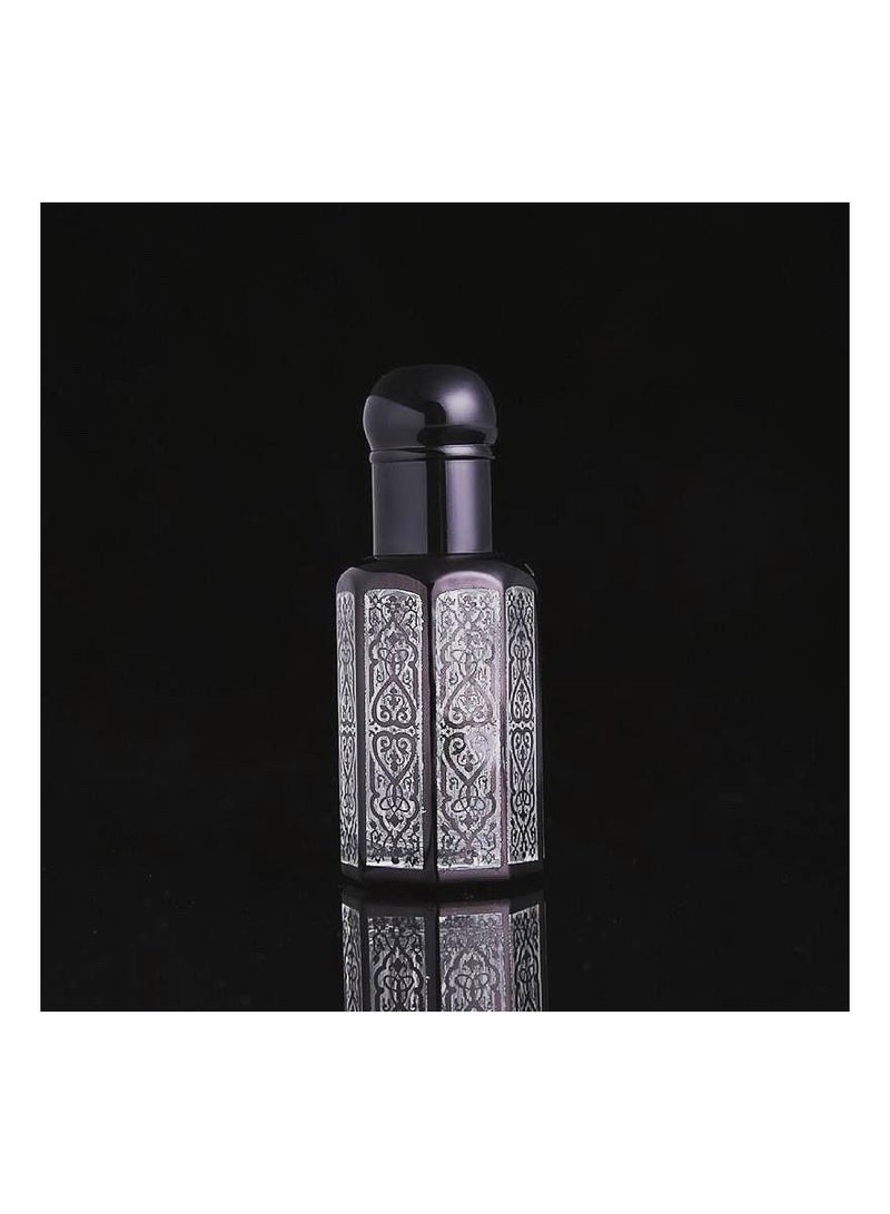 12pcs  12 ML BLACK  Fancy Clear Empty Glass Attar Bottle With Glass For Essence Oil Aromatherapy