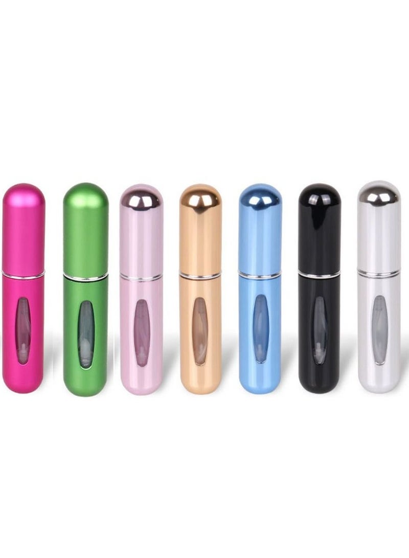 Perfume Spray Bottle Set - 7Pcs Portable Mini Refillable Perfume Atomizer Bottle For Travel Spray Scent Pump Case 5ml (Multicolor)