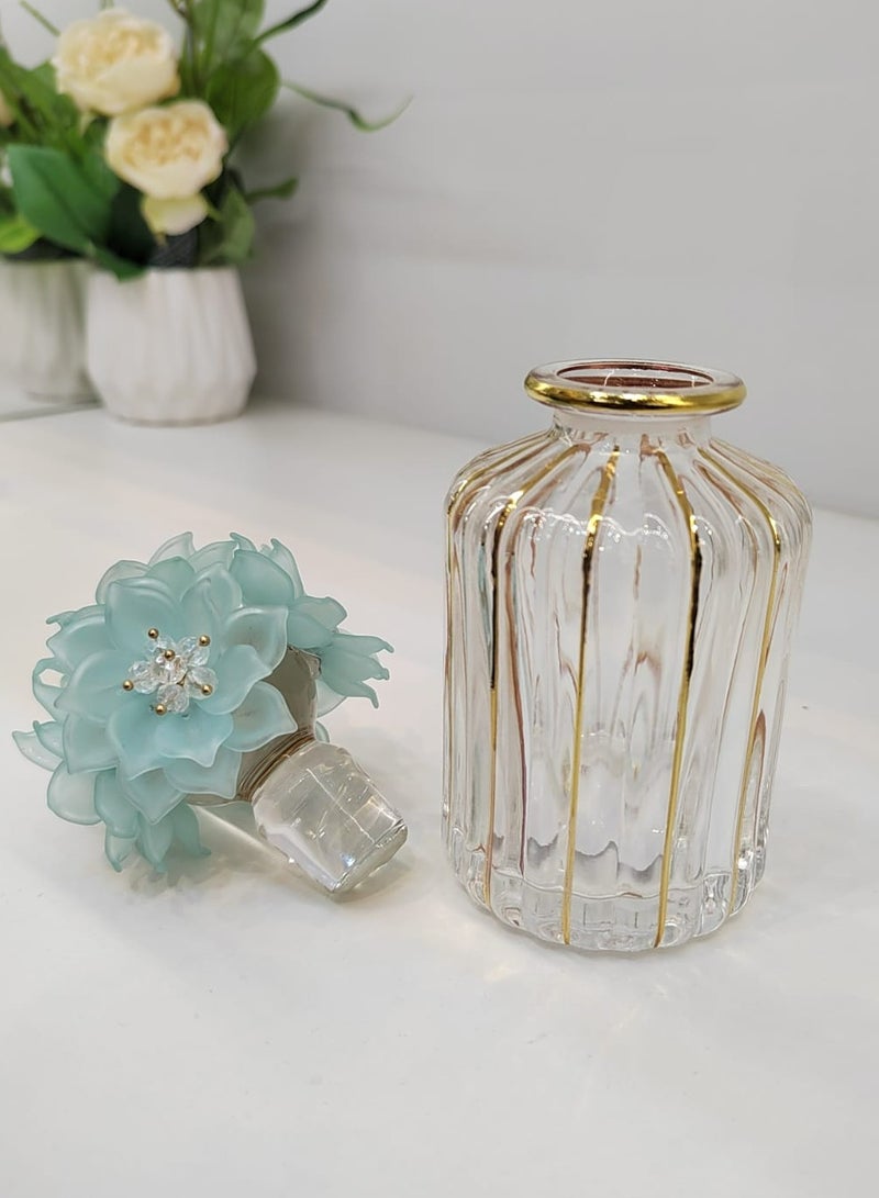 Oil perfume bottle glass 150 ml cover decorate with flowers by damanhoor