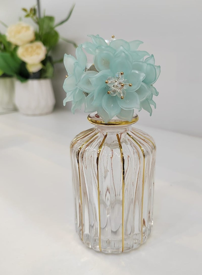 Oil perfume bottle glass 150 ml cover decorate with flowers by damanhoor