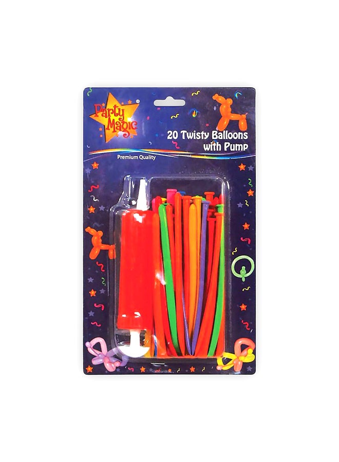 20-Piece Twisty Balloon With Pump