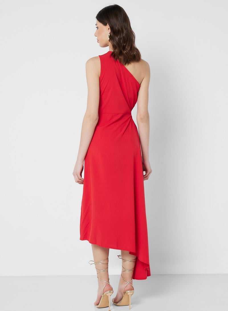 One Shoulder Asymmetric Cut Dress