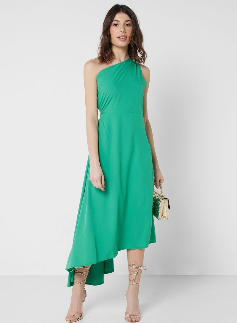 One Shoulder Asymmetric Cut Dress