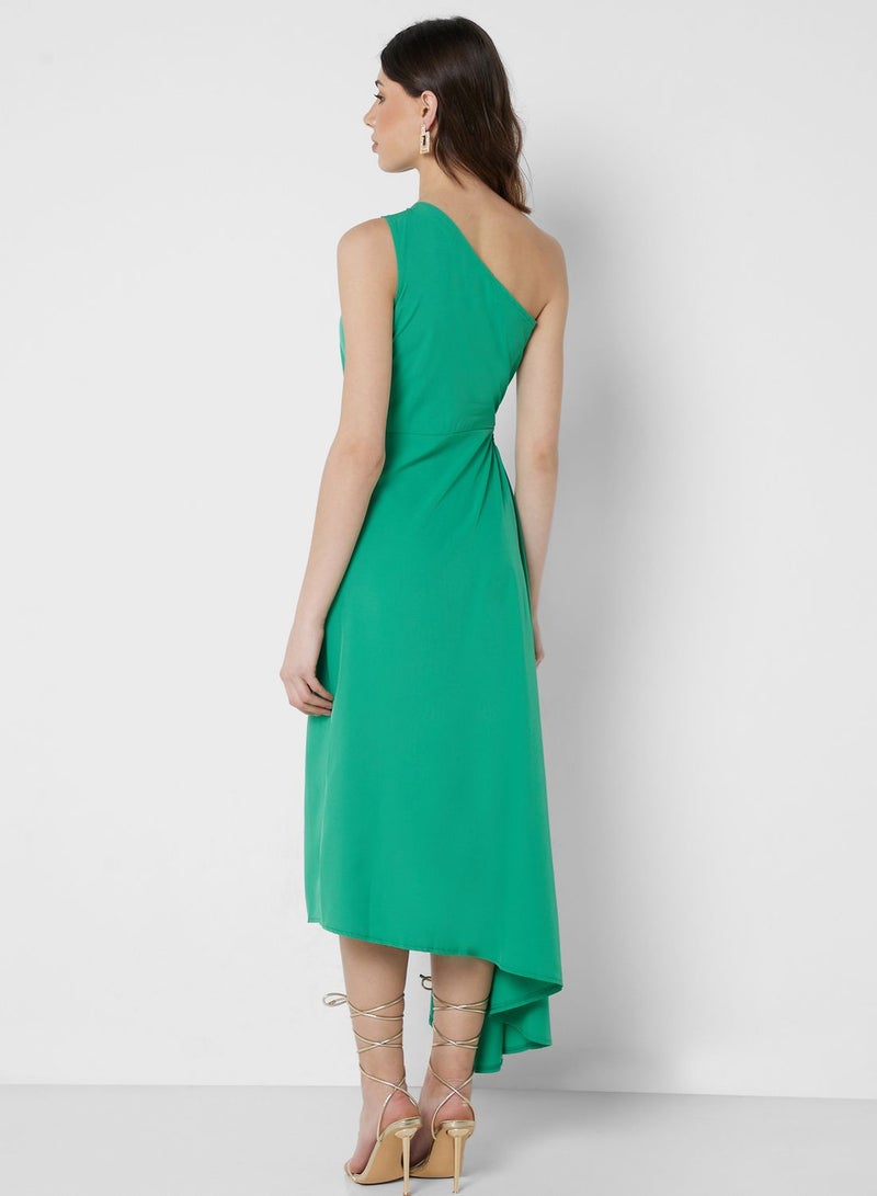 One Shoulder Asymmetric Cut Dress