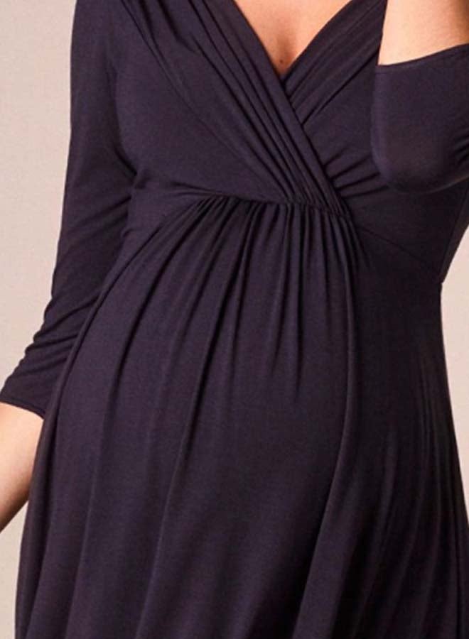 V-Neck Maternity Dress Black