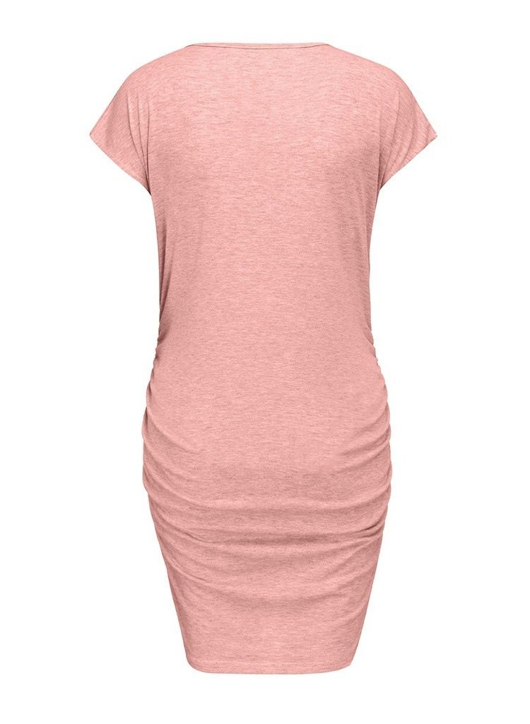 Cartoon Printed Maternity Dress Pink