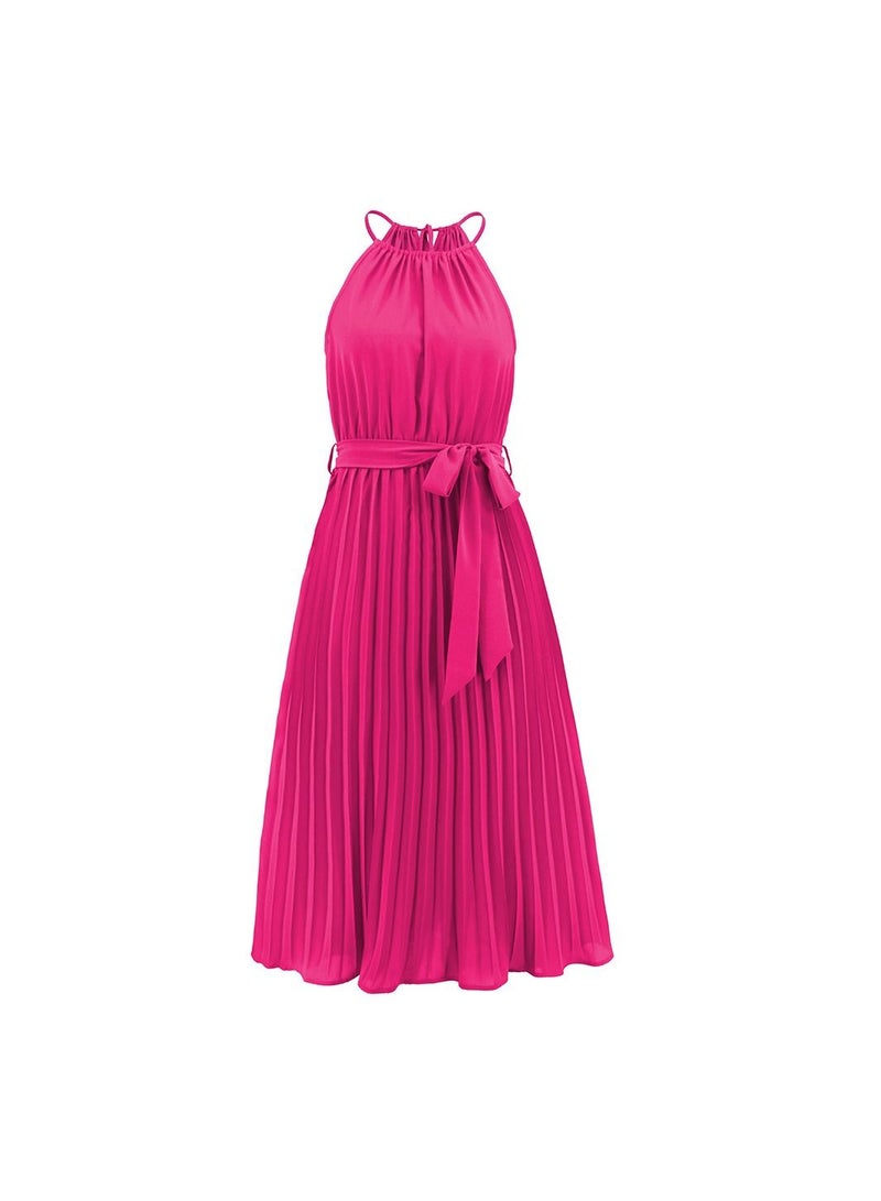 Sleeveless Pleated Elegant Women's Dress