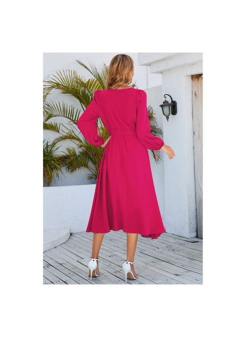 Long Sleeved Bow A-line Women's Dress