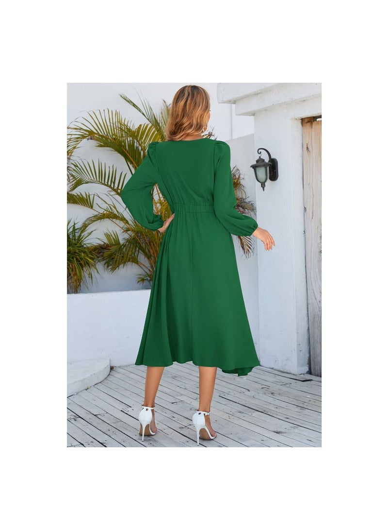 Long Sleeved Bow A-line Women's Dress