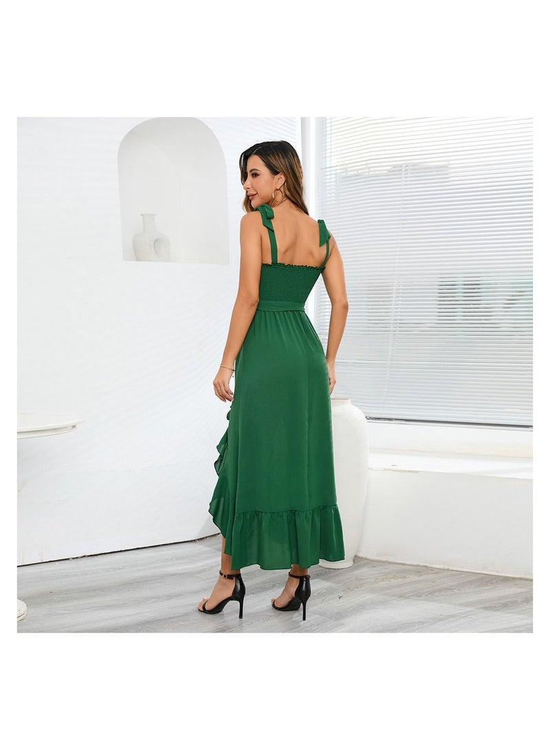 A Stylish Halter Dress With Irregular Slits