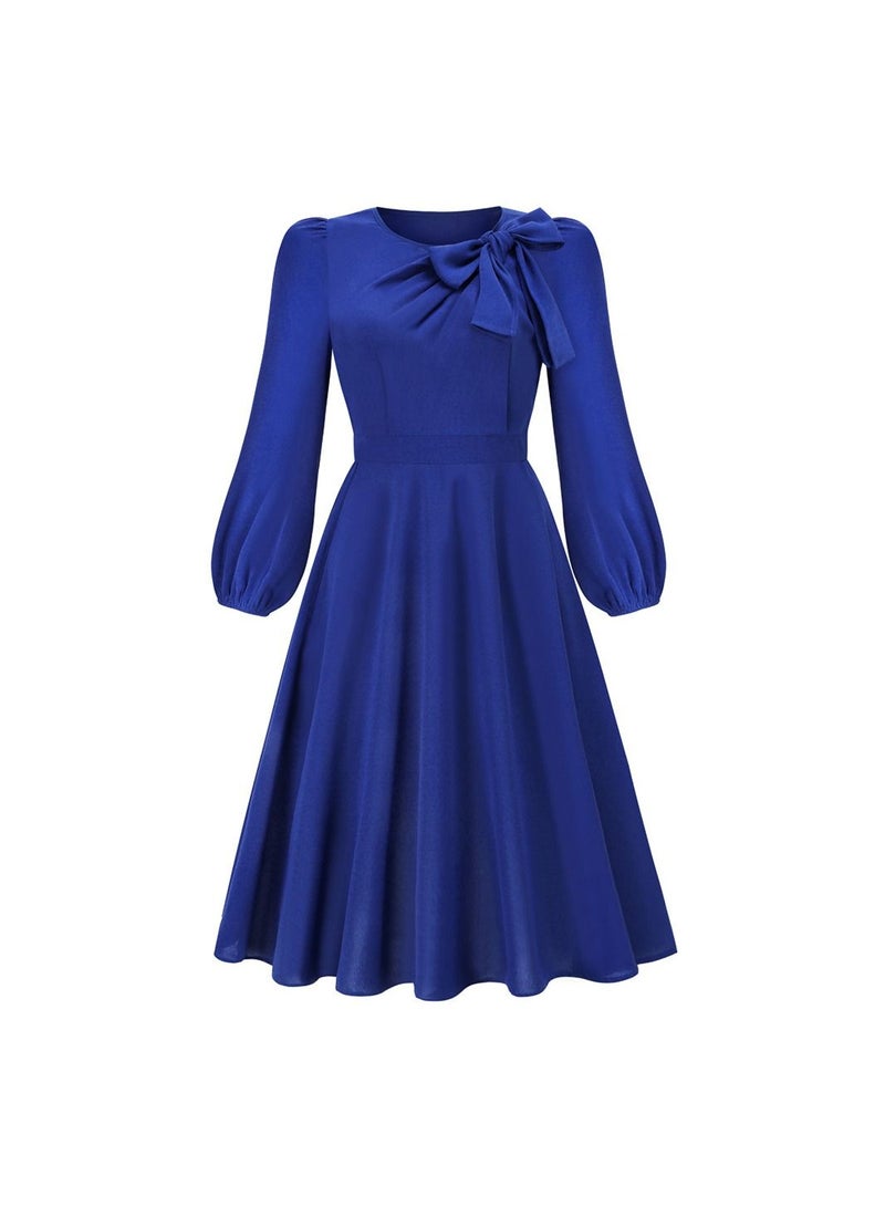 Long Sleeved Bow A-line Women's Dress
