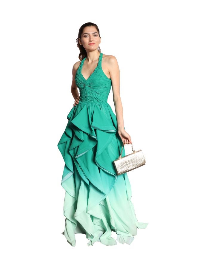 Bleached Detail Maxi Dress Green