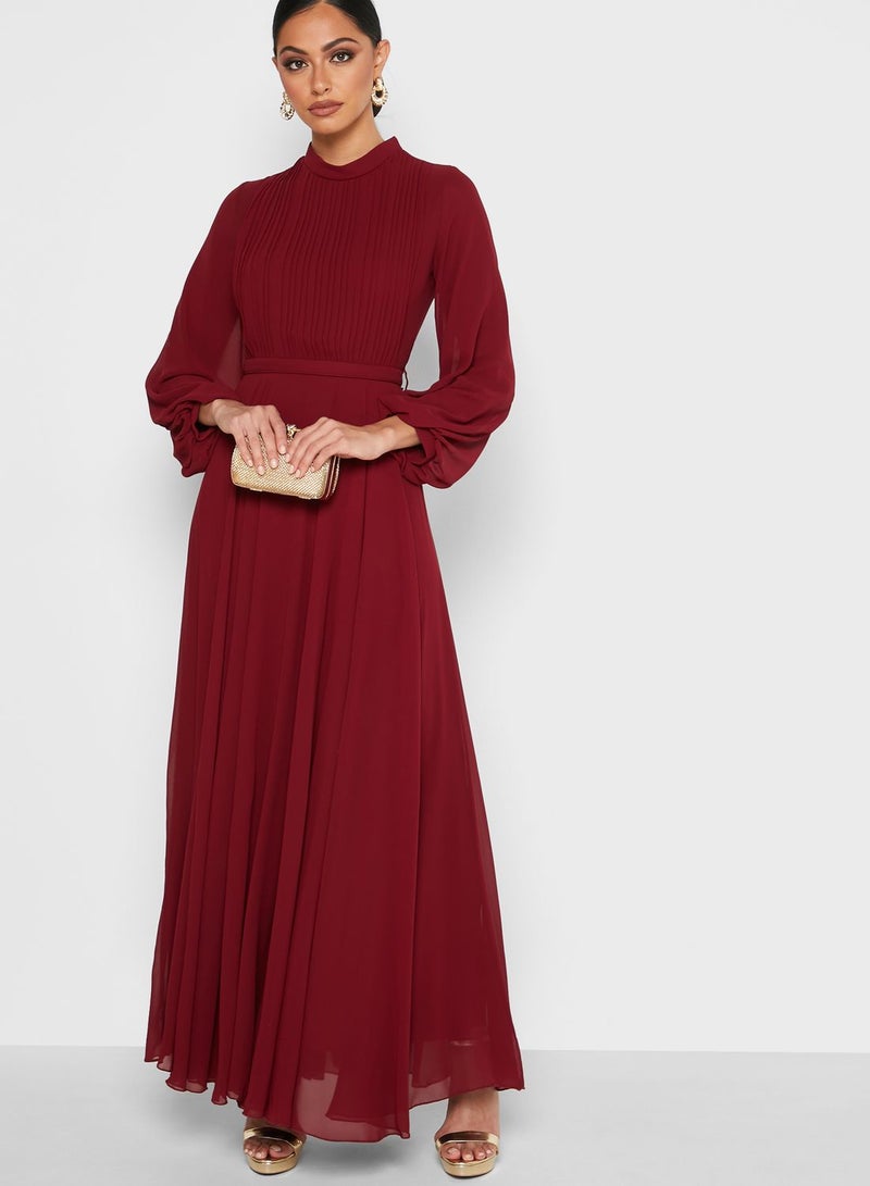Stylish Detail Dress Red