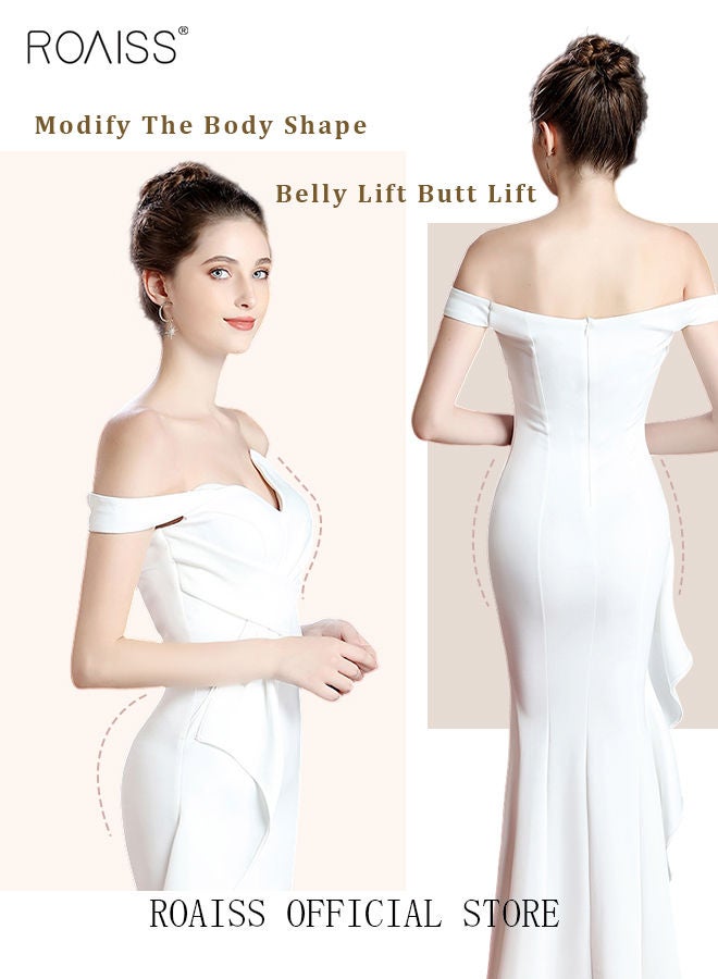 Off Shoulder Evening Dresses Floor Length Mermaid Style Prom Ball Gown Wedding with Split Front Elegant Slim Long formal Dresses Bridesmaid Dress