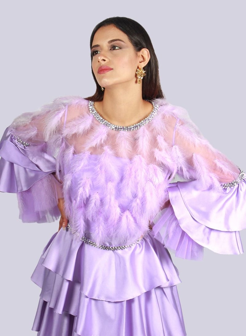 Senorita - Enchanted Feathers Tiered Ruffle Dress