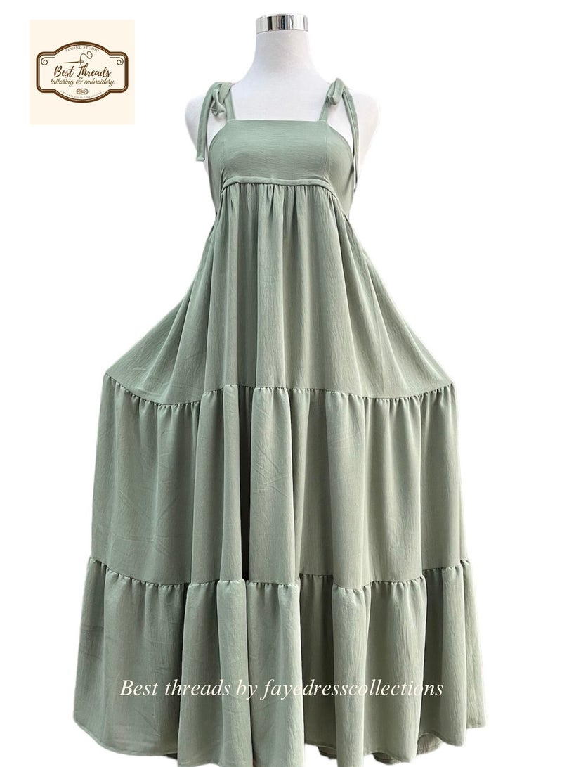 Green Summer / Beach Dress (Maxi)