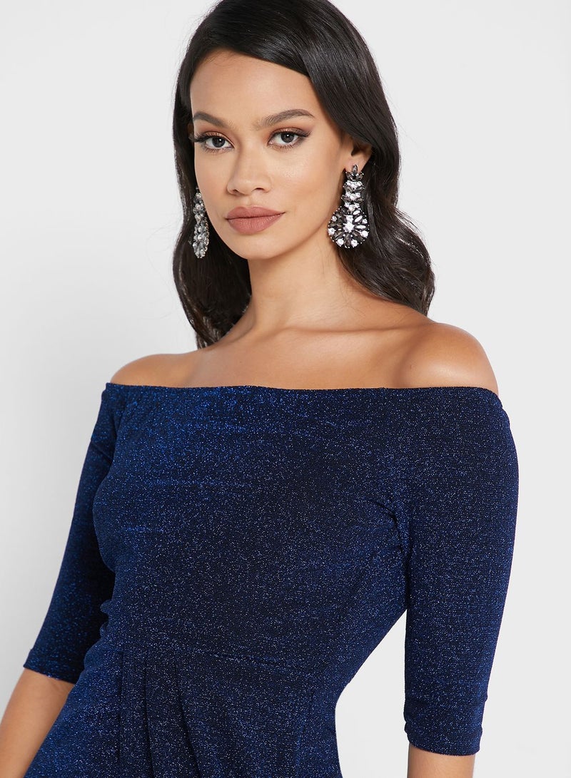 Off Shoulder Shimmer Dress