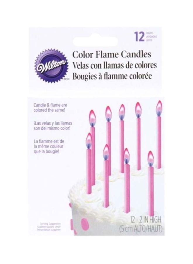 12-Piece Color Flame Candles Set 2inch