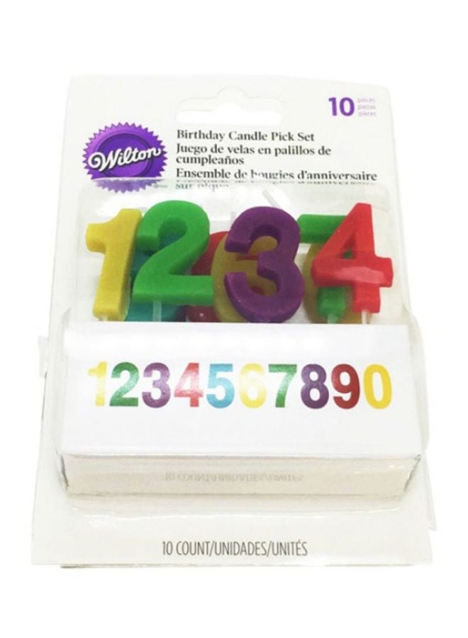 10-Piece Numerals Candle Pick Set 10 x 3inch