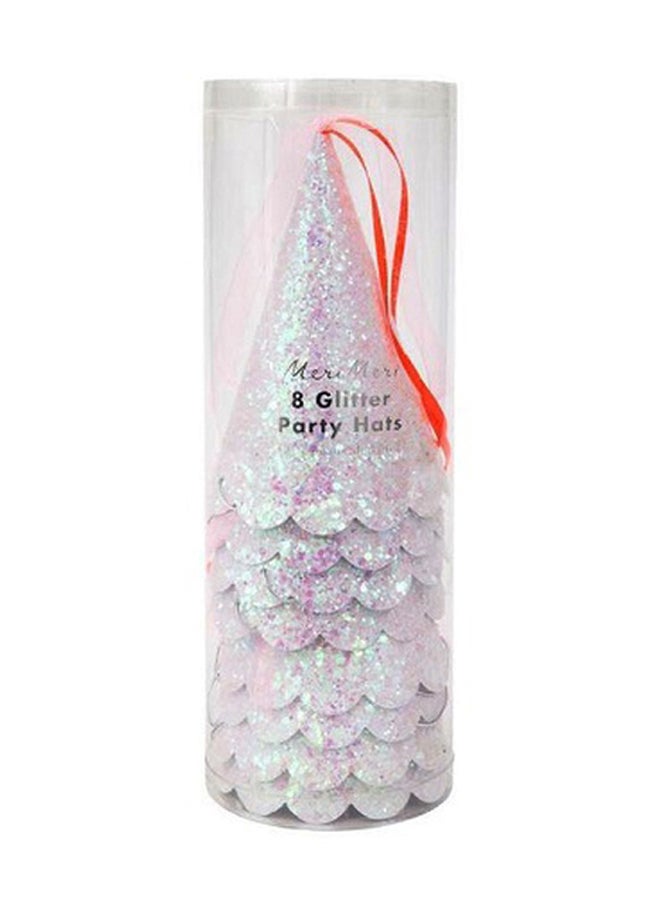 8-Piece Glitter Party Hats