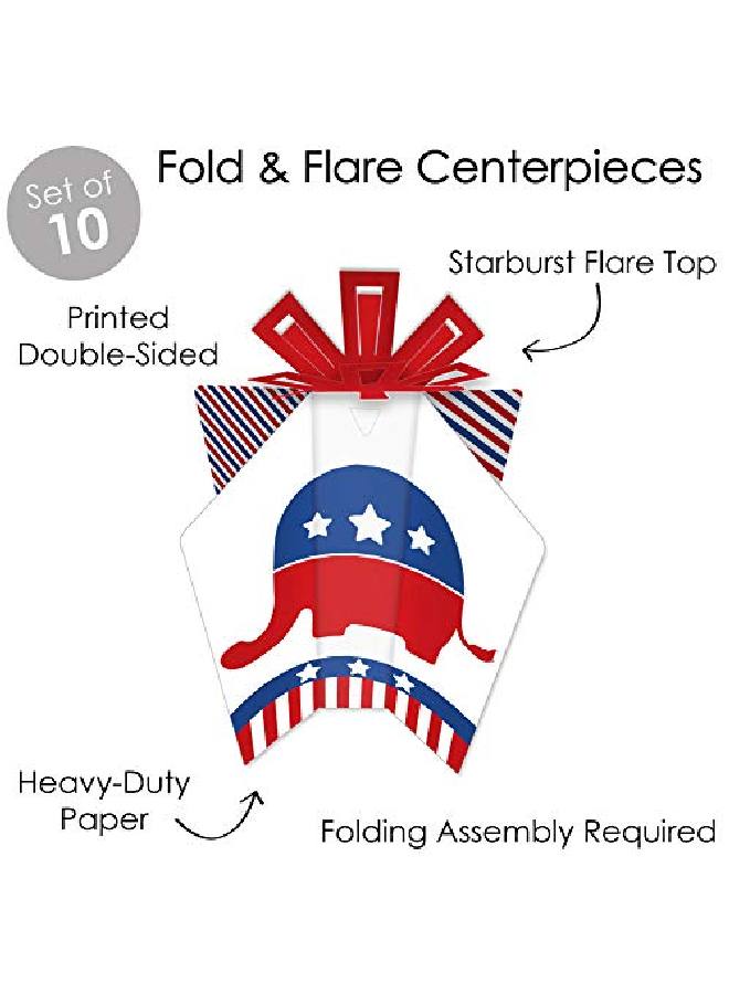 Republican Election Table Decorations Political Party Fold And Flare Centerpieces 10 Count