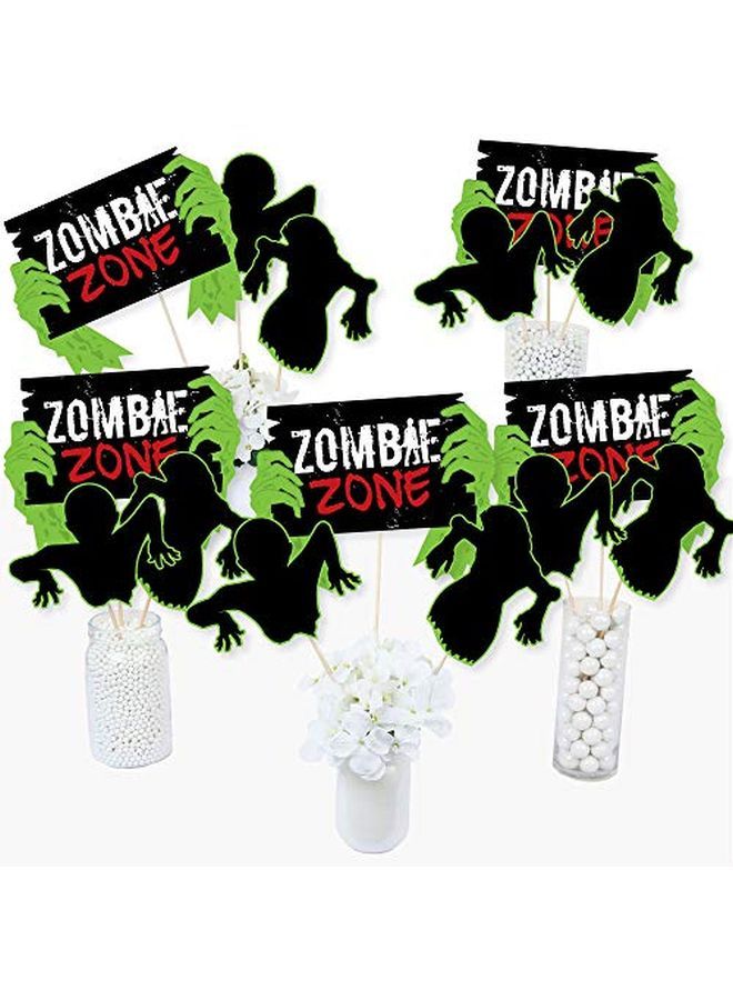 Zombie Zone Halloween Or Birthday Zombie Crawl Party Centerpiece Sticks Table Toppers Set Of 15