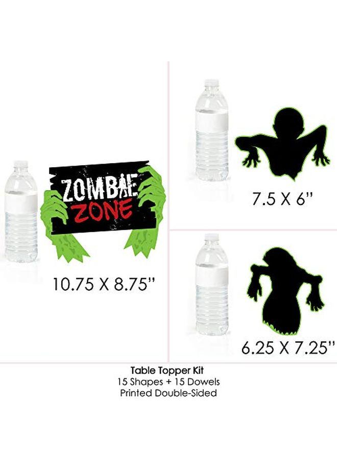 Zombie Zone Halloween Or Birthday Zombie Crawl Party Centerpiece Sticks Table Toppers Set Of 15