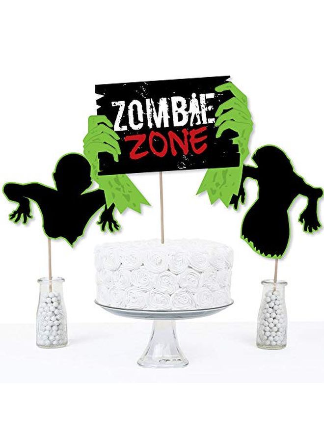 Zombie Zone Halloween Or Birthday Zombie Crawl Party Centerpiece Sticks Table Toppers Set Of 15