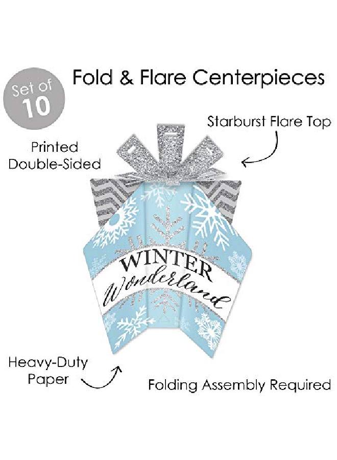 Winter Wonderland Table Decorations Snowflake Holiday Party And Winter Wedding Fold And Flare Centerpieces 10 Count