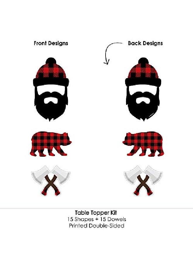 Lumberjack Channel The Flannel Buffalo Plaid Party Centerpiece Sticks Table Toppers Set Of 15