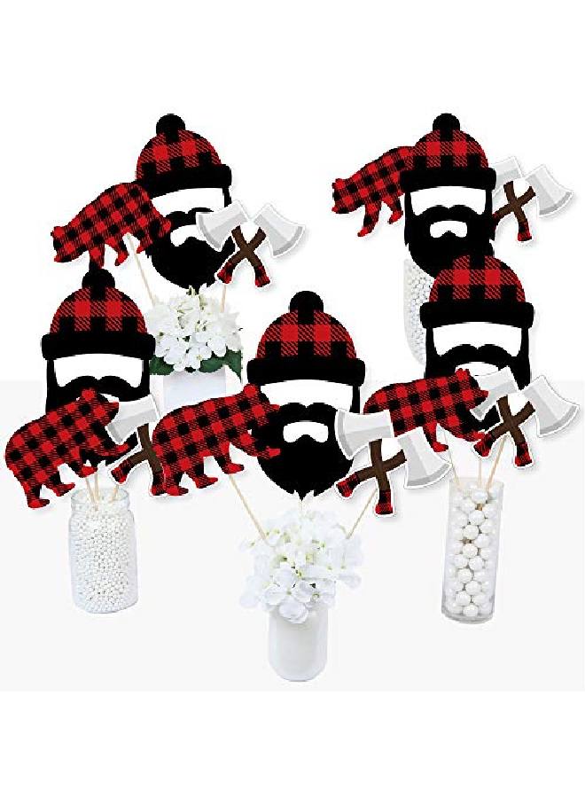 Lumberjack Channel The Flannel Buffalo Plaid Party Centerpiece Sticks Table Toppers Set Of 15