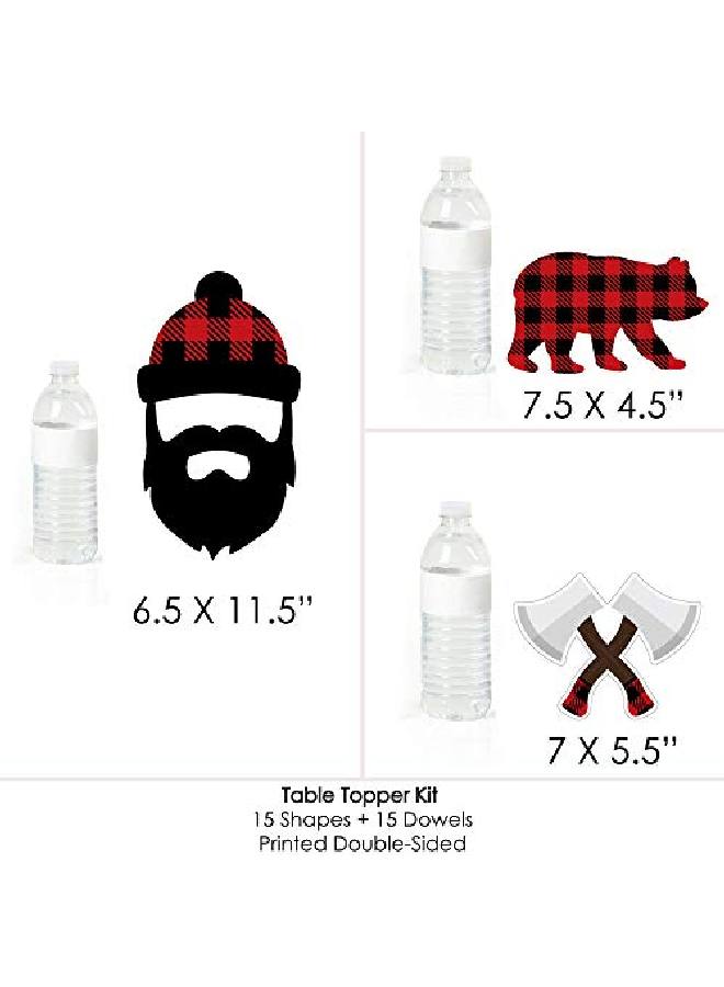 Lumberjack Channel The Flannel Buffalo Plaid Party Centerpiece Sticks Table Toppers Set Of 15