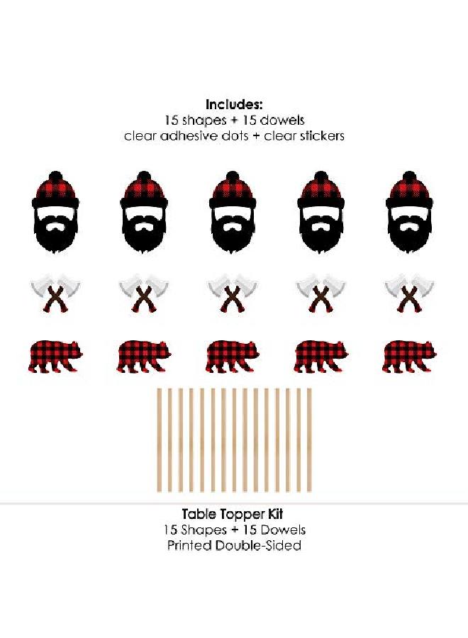 Lumberjack Channel The Flannel Buffalo Plaid Party Centerpiece Sticks Table Toppers Set Of 15