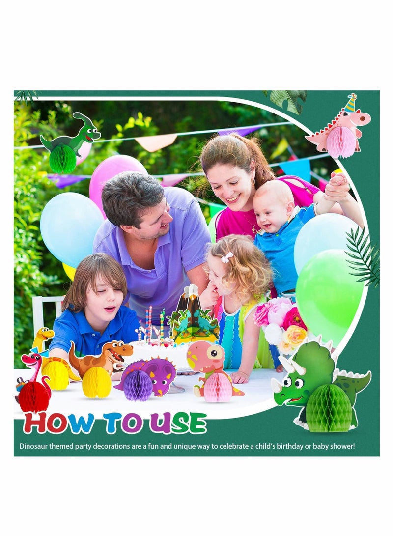 Centerpieces, KASTWAVE Dinosaur Party Honeycomb Table 3D Center Piece Topper Birthday Supplies Theme Baby Decorations Boy (9 Pcs)