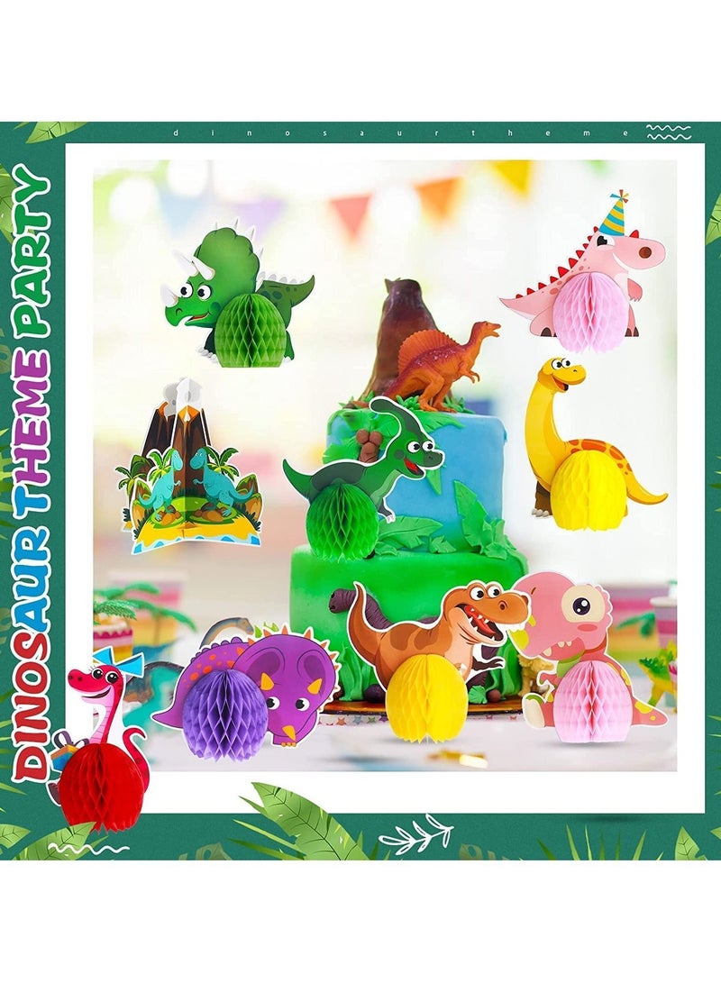 Centerpieces, KASTWAVE Dinosaur Party Honeycomb Table 3D Center Piece Topper Birthday Supplies Theme Baby Decorations Boy (9 Pcs)